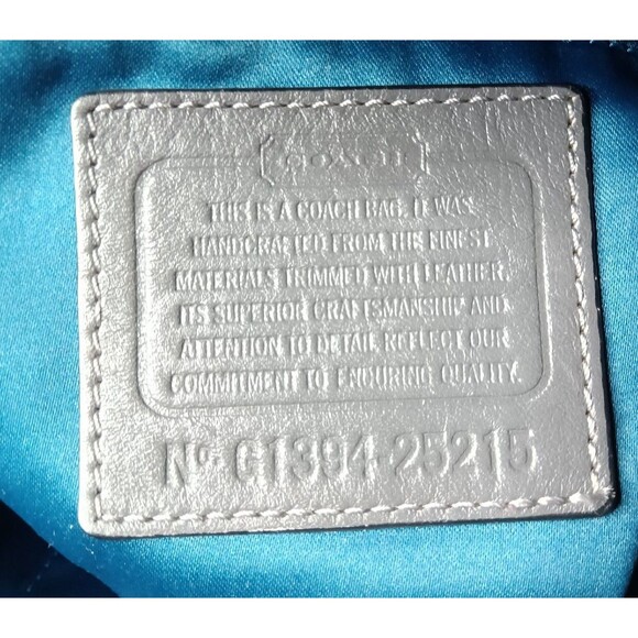 Vintage Coach Madison Op Art Handbag #25215 Grey~Black Canvas Leather Trim - Picture 6 of 11